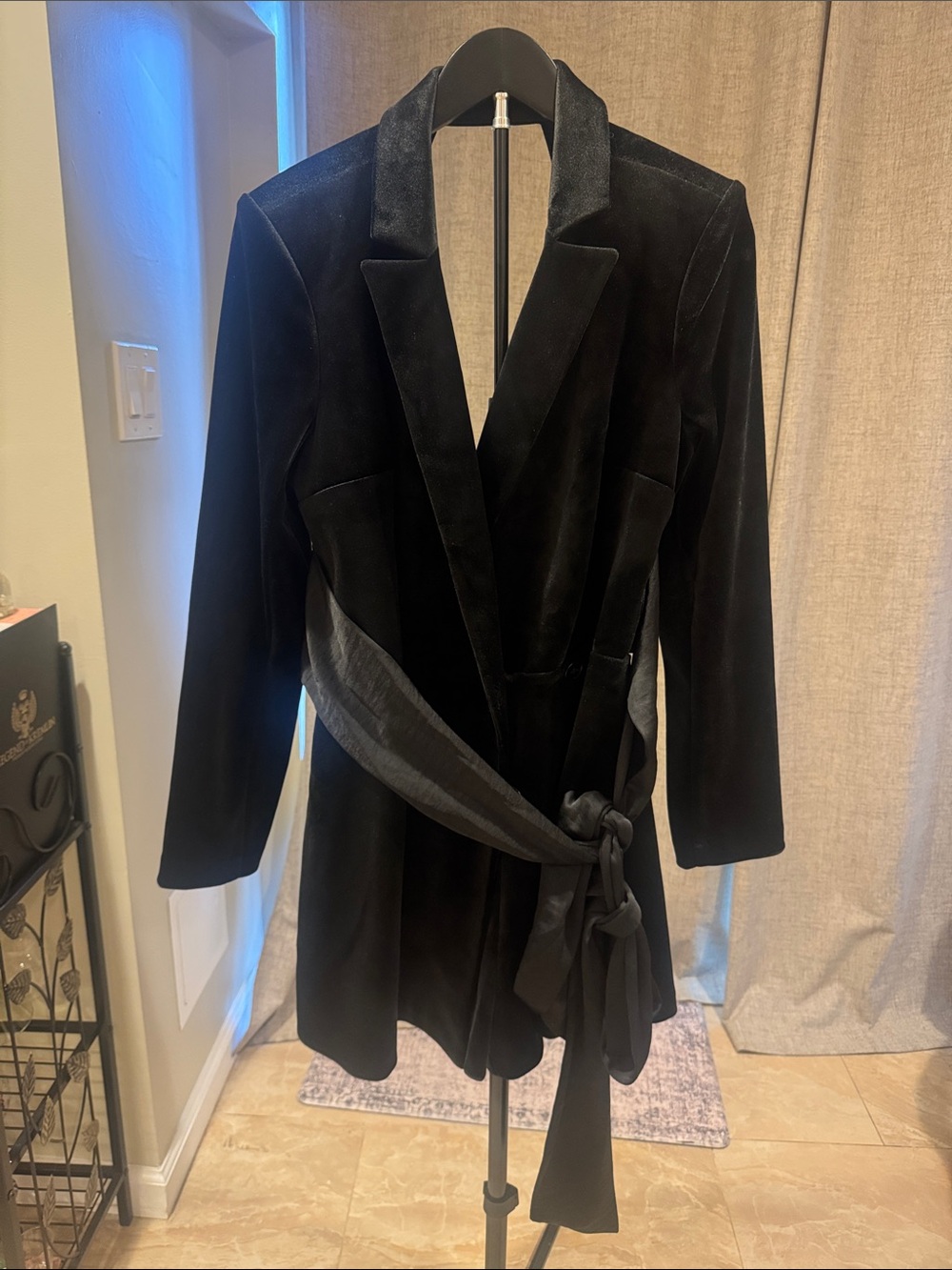 Black Velvet romper blazer